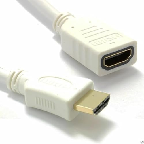 HDMI Extension Cable 4K@60Hz High Speed HDMI 2.0 Extender Male to Female, 18Gbps HDR 3D UHD 2160p ARC HDMI Cable Compatible with TV Stick, Roku, Fire Stick, PS5 PS4 Xbox Blu-Ray Monitor, Black & White