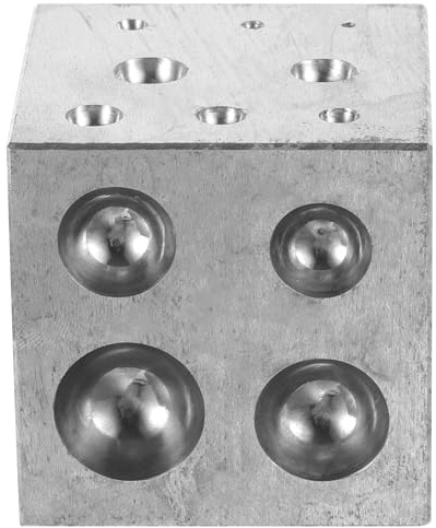 Tofficu Werkzeug zur Metallverarbeitung Dapping Block 18 Fach aus Metall für Selbstgemacht Gold und Silberschmuck Herstellung