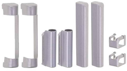 8 Stück SILBER - Abdeckung für Scharniere MACO kompatibel mit Beschlägen für Fenster und Türen aus PVC