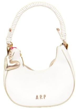 Agatha Ruiz de la Prada Gondola-Tasche in Weiß mit goldfarbenen Metallic-Details