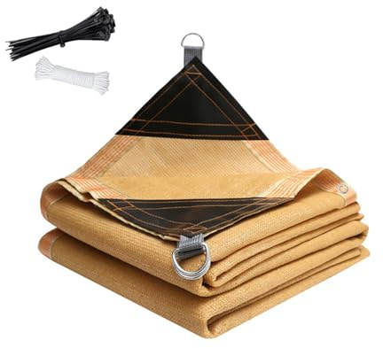 Red de Sombra Beige 90% con Ojales, Malla Sombreo Transpirable Anti-UV 3x5 4x6 5x7 6x8m Toldo Vela de Sombra para Jardín, Terraza, Patio, Plantas, Gallinero(Beige,5x7m)