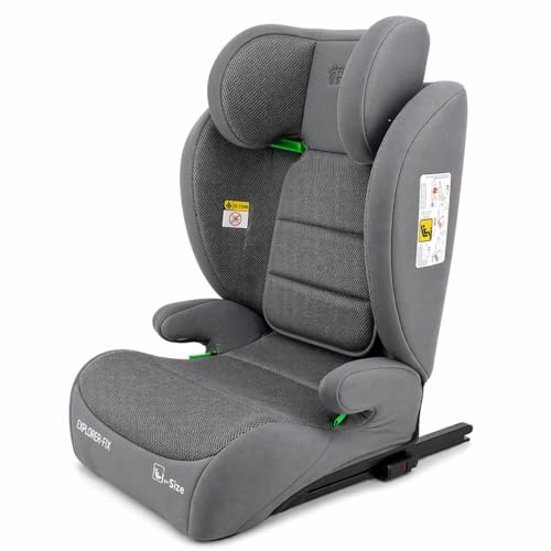 First Step Explorer Fix Silla Coche Niño i-Size (100-150 cm), Grupo 2/3 ISOFIX, Reposacabezas 13 Posiciones, Reclinable, Protección Lateral SPS, De 3,5 a 12 Años, Convertible en Alzador, Gris