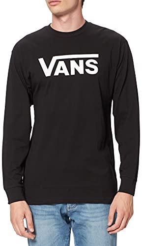 Vans_Apparel Men's Classic Ls T - Shirt, Black (Black/White), Medium
