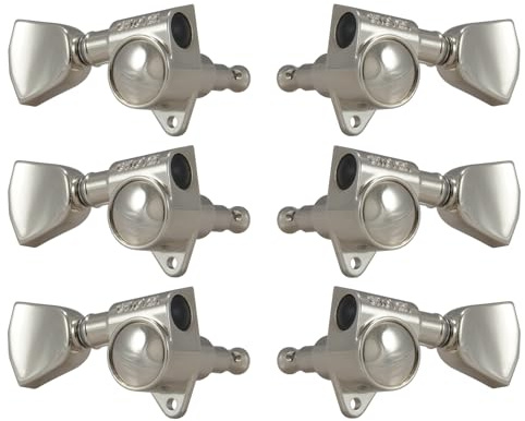 Grover 102NK Original Rotomatics with Crown Button - Guitar Machine Heads, 3 + 3 - Nickel
