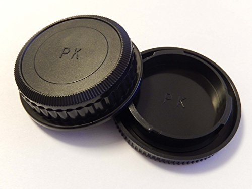 vhbw Objektivdeckel-Set kompatibel mit Pentax *istD, K-01, K100D, K10D, K200D, K20D Kamera - Rück- und Gehäusedeckel, Schwarz