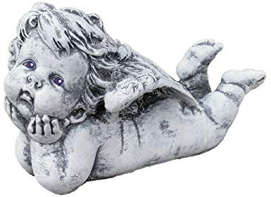 stoneandstyle Steinfigur liegender Engel Grabschmuck frostfest wetterfest