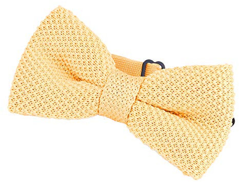 DonDon Herren Strick Fliege gebunden und längenverstellbar 11 x 6 cm gold