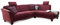 Cavadore Ecksofa Trond mit Ottomane rechts / Federkern-Sofa im Landhausstil mit 2 Kopfstützen und Vorziehsitz mit Bettkasten / 260 x 89 x 214 / Webstoff rot
