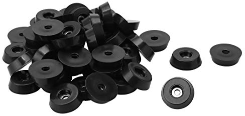 sourcing map 40Stk. Gummifüße Stoßfänger Puffer Schneidebrett Pad Metallscheibe D18x15xH5mm