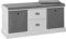 SoBuy FSR66-HG Sitzkommode Sitzbank mit Stauraum Schuhbank mit Sitzfläche mit 2 grauen Körben und 2 Schubladen Weiß BHT ca.: 100x50x35cm