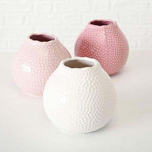 Boltze Vase Tessa 3sort H/D13cm rosa Steingut