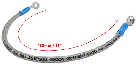 450mm 45cm S SYUU Universal Motorrad Bremsschlauch Geflochtener Hydraulikstahl Stärken Bremskupplungsöl Schlauchleitung Fahren kompatibel mit Pit Dirt Bike Enduro Motocross Street Bikes Sport Bikes