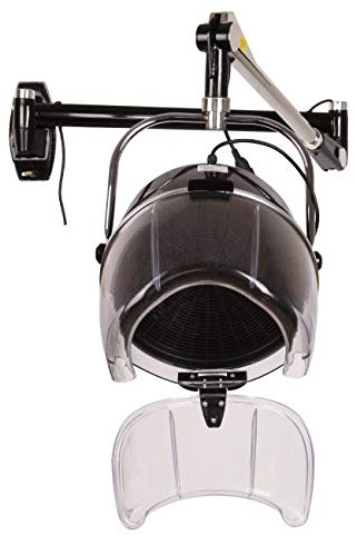 Swing Arm Wall Mounted Salon Hood Hair Dryer Adjustable Hood Timer Temperature with 900W Heating Element for Quick Drying