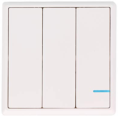 Mengshen Interruptor De Luz Inalámbrico, Interruptor De 3 Vías (Solo Panel De Interruptores, Receptor No Incluido)