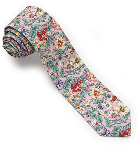 Ruth&Boaz Men's Handmade Skinny Floral Printed Necktie (D)