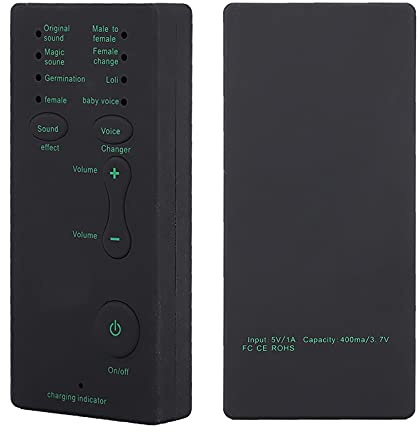 Qinlorgo Professionelle Live-Soundkarte Voice Changer-Gerät, tragbare Mini-Voice-Changer Live-Broadcast-Soundkarte für Handy-PC (englische Version)