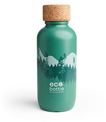 Smartshake EcoBottle Bouteille d'eau sans BPA 650 ml | Réutilisable, recyclable, non toxique et respectueuse de l'environnement | Légère et étanche – Petite gourde motif forêt