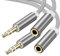 Headphones Adapter, 3.5mm to 6.35mm Stereo Aux Jack Headphone Adapter, Gold-Plated 3.5mm 1/8 inch to 6.35mm 1/4 inch Female to Male Audio Plug Adaptor for Digital Piano, Keyboard, etc