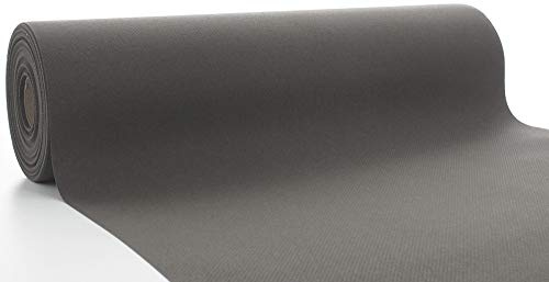 Mank Airlaid Tischläufer 40 cm x 24 m | Gastronomie | Tischdecken-Rolle stoffähnlich | praktische Einmal-Tischdecke | Uni | Neutral | 1 Stück | (Beige Grey)