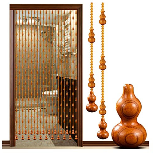 Wooden Beads Door String, Porch Hanging Peach Wood Tassel Beaded Curtain, Semi-privacy Decorate Partition for Living Room Kitchen, 2 Colors, Custom Size