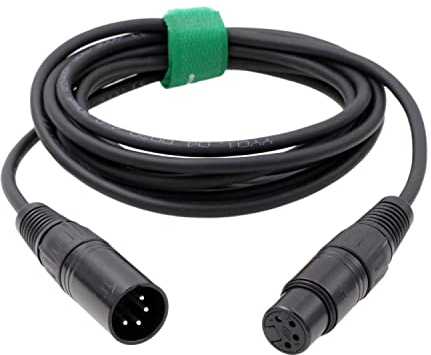 HangTon Cable de audio equilibrado XLR macho a hembra XLR de 4 pines de 4 pines para micrófono, amplificador de auriculares, cable de audio equilibrado (4 metros)