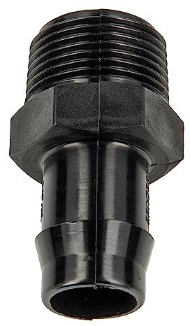 tecuro Schlauchtülle Ø 14 mm x 1/2 Zoll Außengewinde, Nylon schwarz