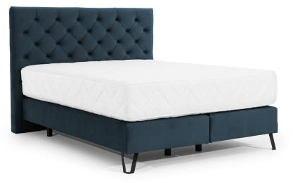 ALTDECOR Boxspringbett mit H3-Matratze (30 cm hoch) mit Multipocket-Feder + Bonellfederung, Polsterbett mit Kopfteil BALIAN - 180x200 - Türkis - Nube 40