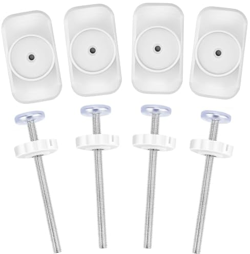 8pcs Baby Gate Extension Spindle Rods Kit, 4pcs Pet Stair Gate Screws with 4pcs Dog Safety Gate Wall Protector Mounted Gate Bolts Parts Baby Gate Extender for Child Toddle Pressure Install Baby Gate