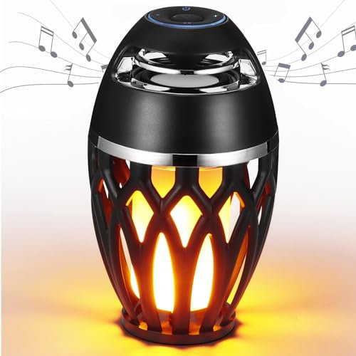SUNJULY Bluetooth Speaker,Flame Bluetooth Speaker Wireless Waterproof Bluetooth Speaker 360° Surround Sound, Dynamic Flame Lights, Portable Speaker Flame Light For Mens,Father