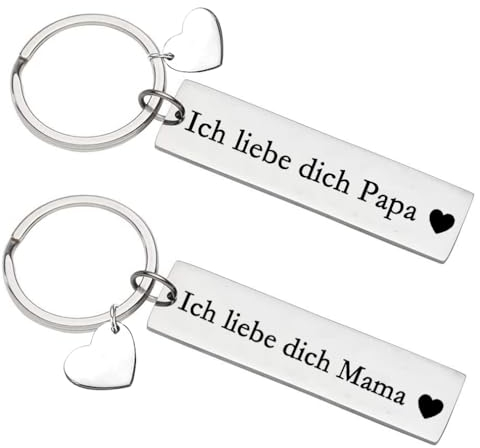 Eltern Geschenk Ich liebe dich Papa Mama Schlüsselanhänger Best Papa Schmuck Bester Mama Geschenk Vatertags Muttertag Geschenk Geburtstag Geschenk für Vater Mutter