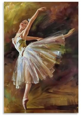 EVMILA Edgar Degas Tänzerin Ballerina-Poster, dekoratives Gemälde, Leinwand-Wandposter und Kunstdruck, modernes Familienschlafzimmer-Dekor-Poster, 20 x 30 cm
