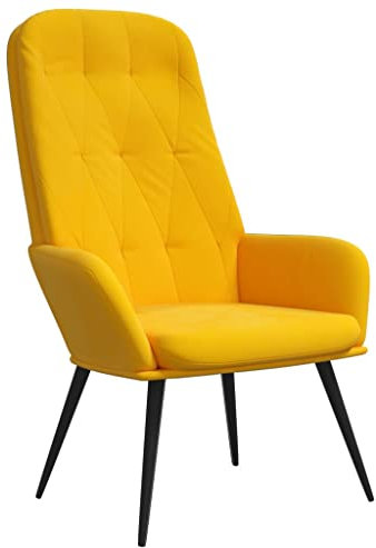 vidaXL Relaxsessel Fernsehsessel Polstersessel Loungesessel Wohnzimmersessel TV Sessel Ruhesessel Wohnzimmerstuhl Senfgelb Samt Metallgestell