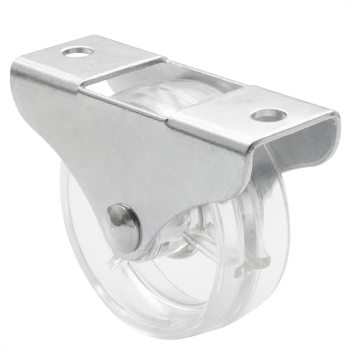 WAGNER Design Möbelrolle/Bockrolle CLEAR- Durchmesser Ø 50 mm, Bauhöhe 55 mm, Stahl verzinkt, transparent, Anschraubplatte 25 x 70 mm, Tragkraft 50 kg - 01055701
