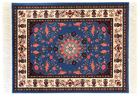Samsrainbow Carpet Mouse Mat - Office Accessories - Oriental Mini Carpet Computer Accessories Office Supplies, Colourful (Blue-NS)
