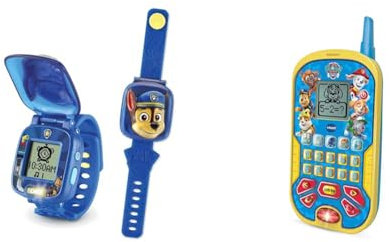 VTech - Pat' Patrouille, La Montre-Jeu Interactive de Chase, Montre Enfant à Clapet & Pat Patrouille - Le Smartphone Éducatif, Jouet Interactif – 3/7 Ans - Version FR, Enfant
