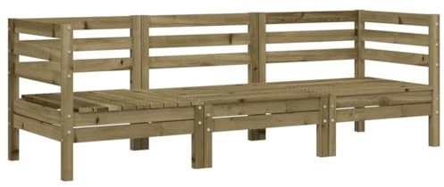 vidaXL Gartensofa 3-Sitzer, Outdoor Sofa mit Latten-Design, Gartencouch Modular, Gartenmöbel Gartengarnitur Sitzgruppe, Kiefernholz Imprägniert
