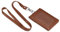 YOKIVE PU Leder Ausweishalter Wasserdicht Magnetisch 5 Karte Schlitze Ausweishalter mit Schlüsselband Leichtgewicht Ideal für Büro Lehrer (Braun 4.3 x 3)