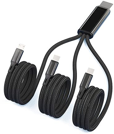 Câble de charge multi-USB 5 V 2 A 3 en 1 avec port micro-USB pour téléphones portables/tablettes Cordon de charge 3 en 1