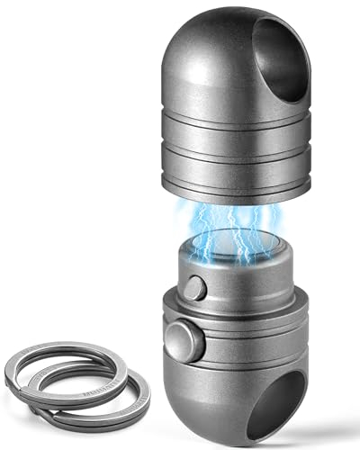 TISUR Magnetischer Schnellverschluss-Schlüsselanhänger, Titan, abnehmbarer, drehbarer Schlüsselanhänger, magnetischer Schlüsselhalter mit 2 Schlüsselringen, grauer Ti-Stecker + 2 Ti-Schlüsselanhänger,