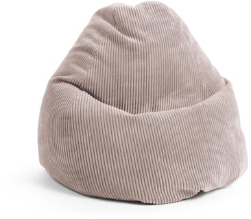 Sitting Point by Magma BeanBag Shara XL Sitzsack aus Flauschcord - 70x110cm, Hülle waschbar, Rose, Oeko-TEX®-Zertifiziert