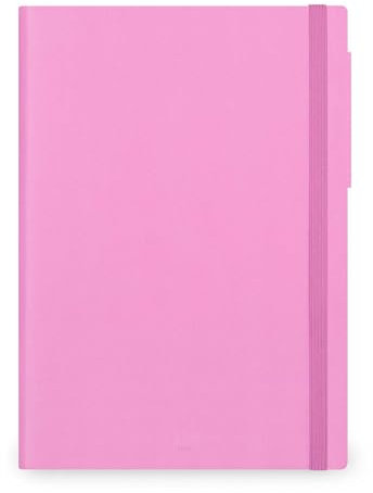 Legami - Großer Wochenplaner 2025, 12 Monate, Maxi, Kalender von Januar 2025 bis Dezember 2025, Gummibandverschluss, Monatsplaner Januar 2026, Urlaubsplaner, Adressbuch, 19,5 x 26,5 cm, Bubblegum