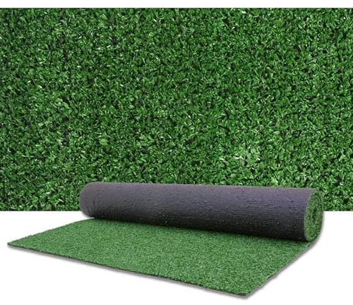 Baroni Home Rotolo di Erba Sintetica 10x1 m, Altezza 7 mm, Verde Naturale, Erba in PE, Fondo Drenante in PP, Alta Densità Fili/m², Resistente e Sicura per Animali, per Giardini, Terrazzi, Piscine