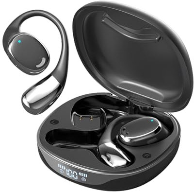 Auriculares inalámbricos para correr y gimnasio con Bluetooth 5.4 con ganchos para los oídos, deportivos, OWS, para colgar, auriculares inalámbricos con Bluetooth, TWS, conducción ósea de aire