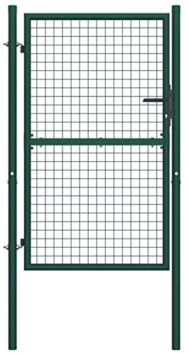 Sufrk Zauntor Stahl 100x150 cm Grün GartentüRen Aus Metall Stabmattenzaun Tor