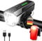 AHJ Fahrradlicht Set USB Aufladbar, StVZO Zugelassen Fahrrad Licht 100 LUX, Fahrradlampe USB Aufladbar, Fahrrad Lichter LED Set, Wasserdichter Fahrradbeleuchtung, Fahrradlicht Vorne & Rücklicht Set