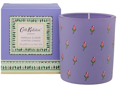 Cath Kidston Duftkerze im Glas, Vanillewolke, 180 g, Reisegröße und veganfreundlich, Schönheitsgeschenk für sie, Weihnachtsstrumpffüller