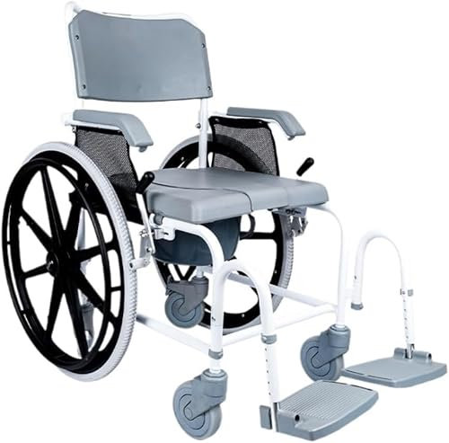 LXLHWN Sedia da Toilette per Adulti su Sedia a rotelle Sedia da Toilette Mobile per Anziani con Ruote per Anziani, Multifunzionale, a smontaggio rapido