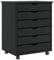 vidaXL Rollschrank mit Schubladen Moss Schwarz Massivholz Kiefer, Kommode, Schubladenschrank, Schreibtischschrank, Aktenschrank, Büroschrank