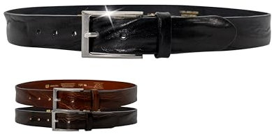 Weinmann® Gürtel Herren Escape Belt – 100% italienisches Rindsleder, Ledergürtel, schicker Jeansgürtel – Breite 3,5 cm – Made in DE, Schwarz