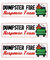 3pcs Dumpster Fire Response Team Stickers, 3x1in Dumpster Fire Decal Waterproof Funny Dumpster Fire Meme Sticker Gift for Laptop Water Bottle Tumbler Hard Hat
